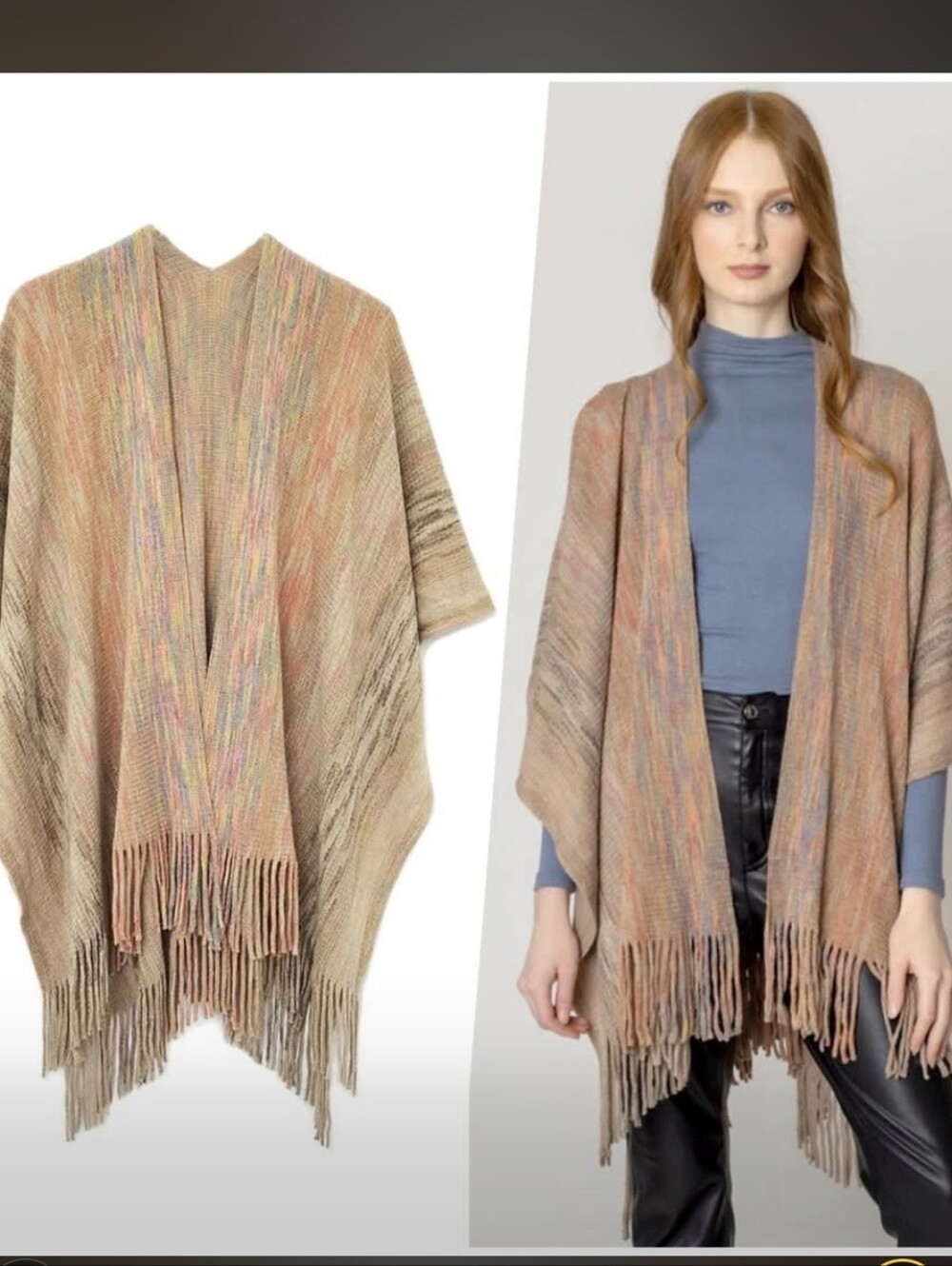 Multicolor Ruana Wrap NEW